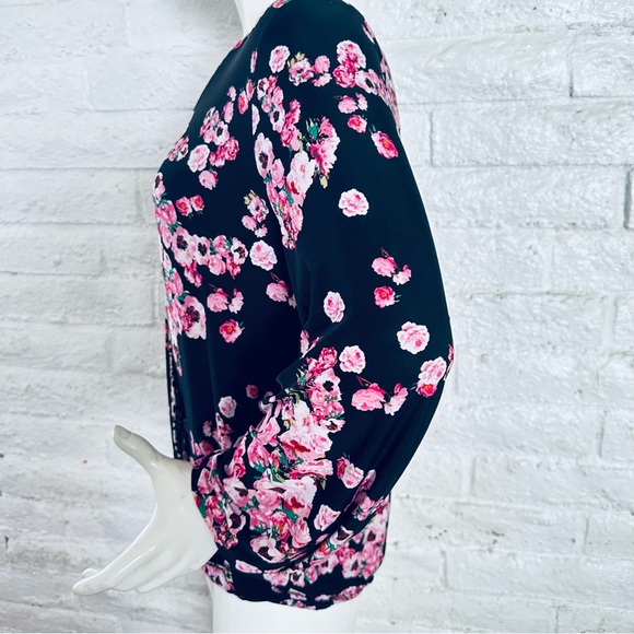 INC International Concepts Floral Print Shirt Womens Surplice Neck SizeXXL - Picture 8 of 9